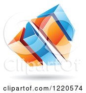 Poster, Art Print Of 3d Abstract Orange And Blue Logo