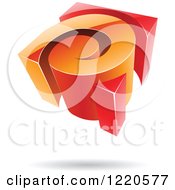 Clipart Of A 3d Orange And Red Spiral Logo Royalty Free Vector Illustration
