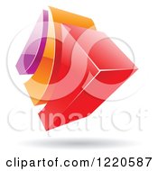 Poster, Art Print Of 3d Abstract Red Purple And Orange Logo 3