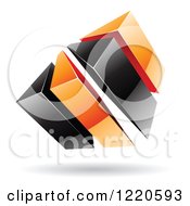 Poster, Art Print Of 3d Abstract Black And Orange Logo