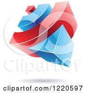 Poster, Art Print Of 3d Abstract Red And Blue Logo 2