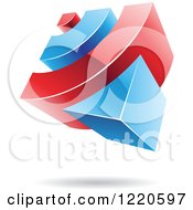 Clipart Of A 3d Abstract Red And Blue Logo 2 Royalty Free Vector Illustration