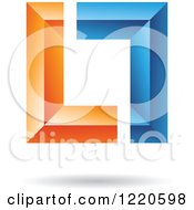 Poster, Art Print Of Floating 3d Blue And Orange Square Icon