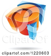 Clipart Of A 3d Orange And Blue Spiral Logo 2 Royalty Free Vector Illustration