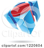 Poster, Art Print Of 3d Red And Blue Abstract Button Logo