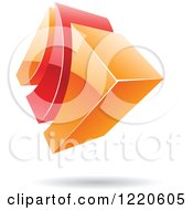 Poster, Art Print Of 3d Abstract Red And Orange Logo 2