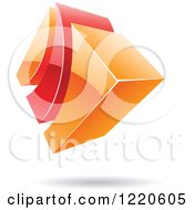 Clipart Of A 3d Abstract Red And Orange Logo 2 Royalty Free Vector Illustration
