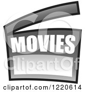 Clipart Of A Grayscale Movie Clapperboard Royalty Free Vector Illustration