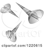 Clipart Of Three Screws Royalty Free Vector Illustration by cidepix
