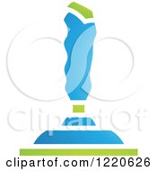 Clipart Of A Green And Blue Gaming Joystick Royalty Free Vector Illustration