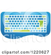 Poster, Art Print Of Green And Blue Computer Keyboard