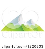 Clipart Of Snow Capped Mountain Peaks Royalty Free Vector Illustration