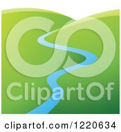 Clipart Of A River Through A Valley Royalty Free Vector Illustration by cidepix