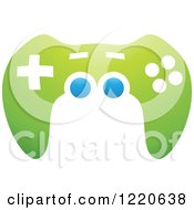 Poster, Art Print Of Green And Blue Video Game Controller
