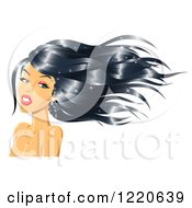 Clipart Of A Gorgeous Woman With Shiny Black Hair Royalty Free Vector Illustration