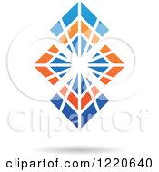 Poster, Art Print Of Floating Blue And Orange Abstract Icon 3