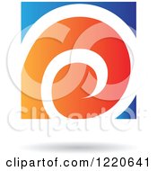 Poster, Art Print Of Floating Blue And Orange Spiral Icon