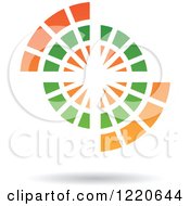 Poster, Art Print Of Floating Abstract Green And Orange Icon 2