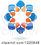 Clipart Of A Floating Blue And Orange Circle Icon 3 Royalty Free Vector Illustration