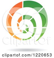Poster, Art Print Of Floating Green And Orange Spiral Icon