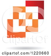 Poster, Art Print Of Red And Orange Abstract Geometric Icon