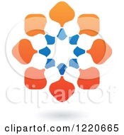 Clipart Of A Floating Blue And Orange Circle Icon 4 Royalty Free Vector Illustration