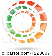 Poster, Art Print Of Floating Green And Orange Tunnel Icon