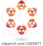 Poster, Art Print Of Floating Abstract Red Black And Orange Circle Icon