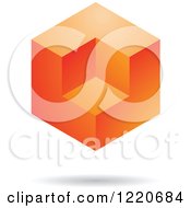 Poster, Art Print Of Floating 3d Orange Cube Icon