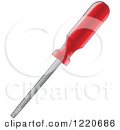 Clipart Of A Red Handled Screwdriver Royalty Free Vector Illustration by cidepix
