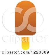 Clipart Of A Chocolate Popsicle Royalty Free Vector Illustration