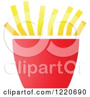 Clipart Of A Container Of French Fries Royalty Free Vector Illustration