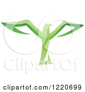 Clipart Of A Green Eagle Flying Royalty Free Vector Illustration by cidepix