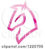 Clipart Of A Reflective Pink Horse Royalty Free Vector Illustration by cidepix