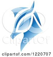 Clipart Of A Reflective Blue Horse Royalty Free Vector Illustration by cidepix