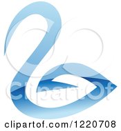 Clipart Of A Reflective Blue Swan Royalty Free Vector Illustration by cidepix
