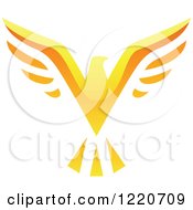 Clipart Of A Yellow Eagle Flying Royalty Free Vector Illustration by cidepix