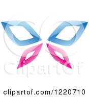 Poster, Art Print Of Reflective Pink And Blue Butterfly
