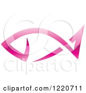 Clipart Of A Pink Fish Royalty Free Vector Illustration