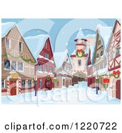 Poster, Art Print Of Christmas Village Alley On A Winter Day
