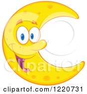 Poster, Art Print Of Happy Crescent Moon Mascot
