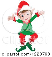 Poster, Art Print Of Happy Christmas Elf With Open Arms