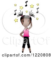 Poster, Art Print Of Black Girl Dancing Under Yellow Stars And Music Notes