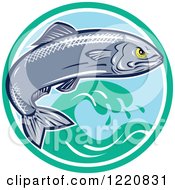 Poster, Art Print Of Aggressive Sardine Fish Jumping Over Waves In A Circle