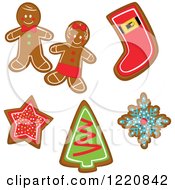 Clipart Of Gingerbread Christmas Cookies Royalty Free Vector Illustration by peachidesigns