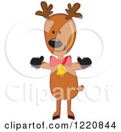 Poster, Art Print Of Standing Christmas Reindeer Wearing Mittens