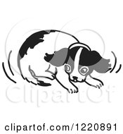 Poster, Art Print Of Cowering Puppy In Black And White