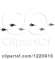 Clipart Of Black And White Skunk Tracks Royalty Free Vector Illustration