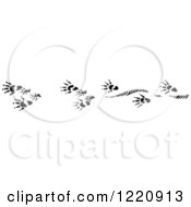 Clipart Of Black And White Muskrat Tracks Royalty Free Vector Illustration by Picsburg