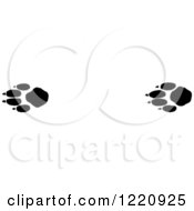 Clipart Of Black And White Timber Wolf Tracks Royalty Free Vector Illustration
